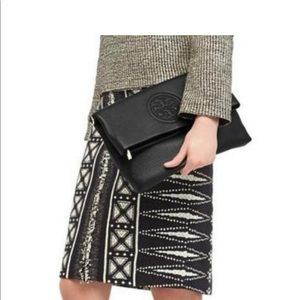 Tory Burch bombe fold over messenger in black